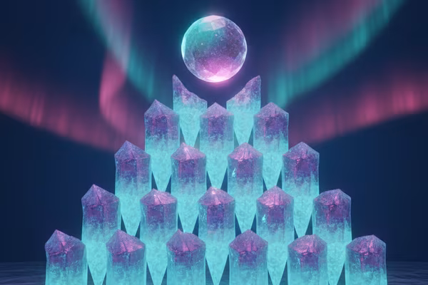 Ice Plinko game — a glowing puck bouncing down icy pegs